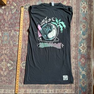 Divided by H&M Grey Lazy Waves Graphic Sleeveless TShirt Dress with Wave Design